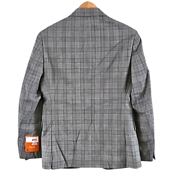 Tallia Verdello Slim-Fit Wool Blend Suit Jacket Cream/Brown Sz-38 Reg - Picture 6 of 9